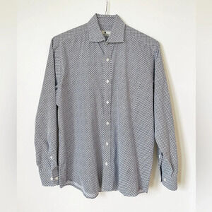 Southern Pines 100% Cotton Long Sleeve Button Down Mens Medium Blue Olive Green